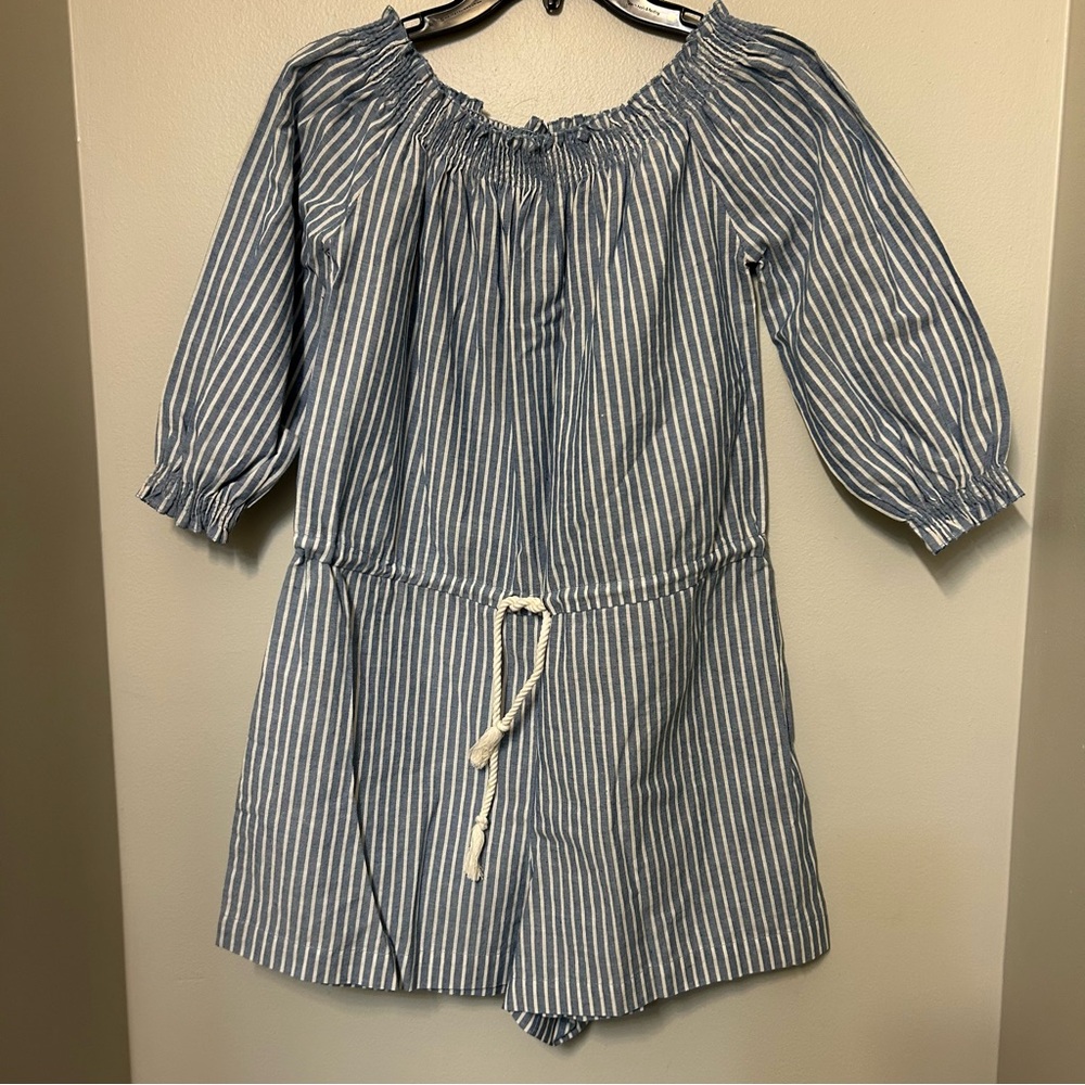 Mudpie Romper Women’s Blue Lightweight Nautical Vacation Resort Beach EUC‎ Small